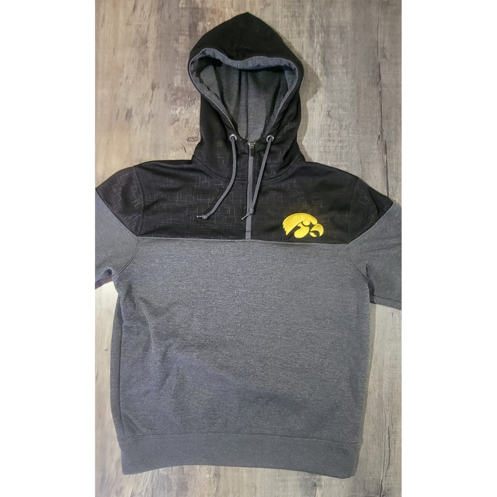 Iowa‎ Hawkeyes Mens Medium Colosseum Embroidered Logo 1/4 Zip Hoodie EUC